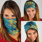 Gold Coast Titans Rugby Neck Gaiter Fierce Mascot Geometric Tribal Art