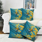 Gold Coast Titans Rugby Pillow Cover Fierce Mascot Geometric Tribal Art