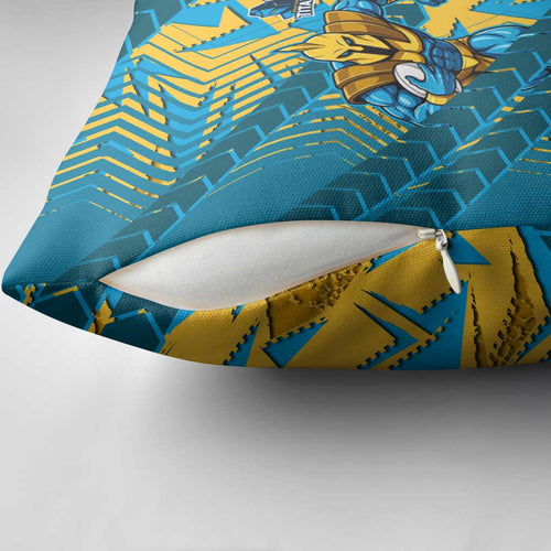 Gold Coast Titans Rugby Pillow Cover Fierce Mascot Geometric Tribal Art
