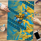 Gold Coast Titans Rugby Puzzle Fierce Mascot Geometric Tribal Art