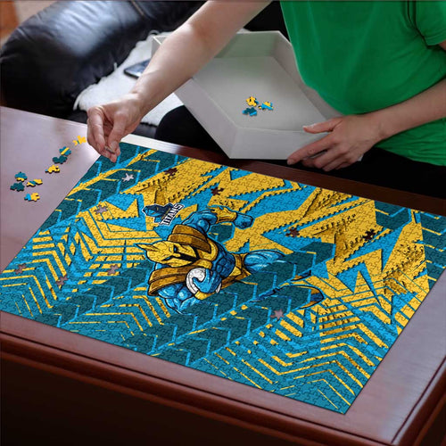Gold Coast Titans Rugby Puzzle Fierce Mascot Geometric Tribal Art