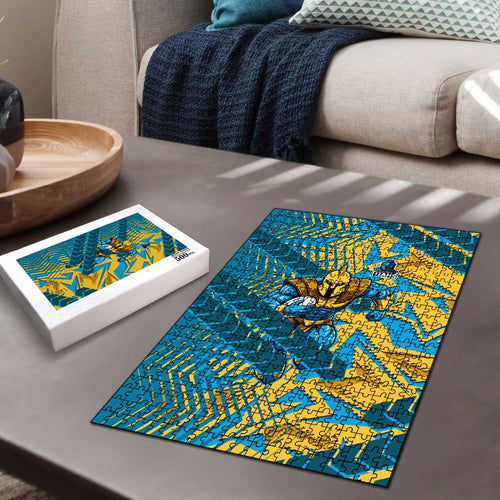 Gold Coast Titans Rugby Puzzle Fierce Mascot Geometric Tribal Art