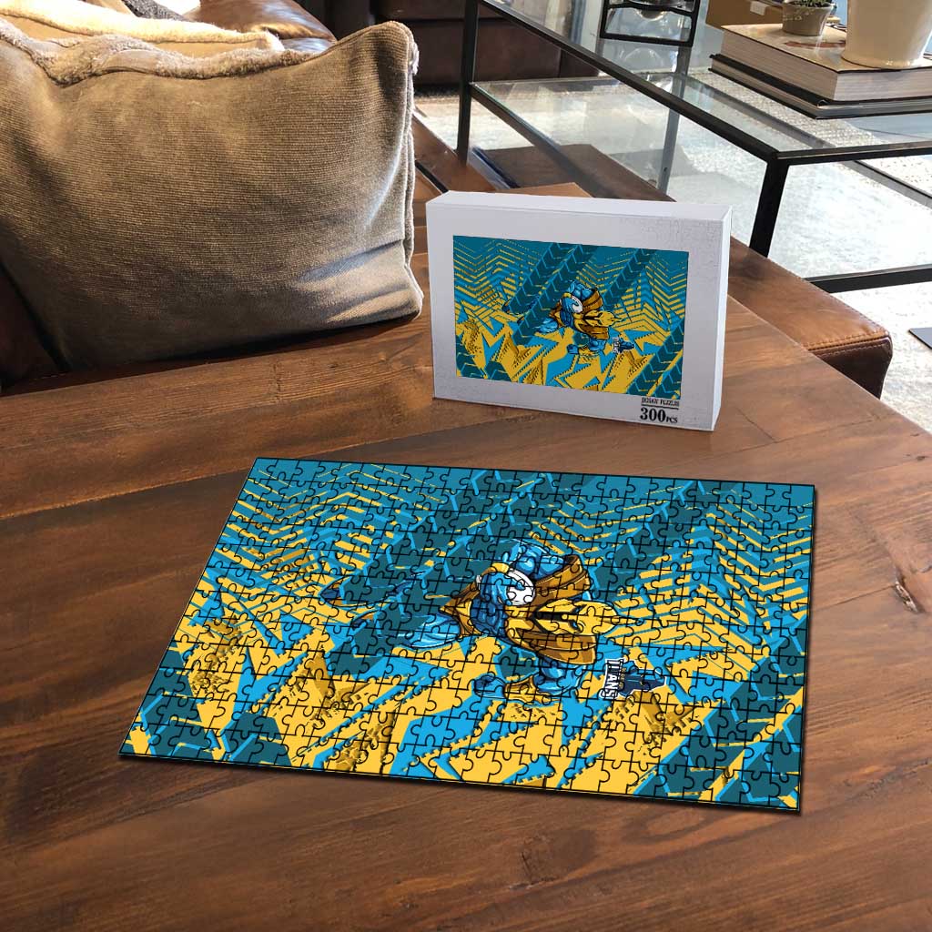 Gold Coast Titans Rugby Puzzle Fierce Mascot Geometric Tribal Art