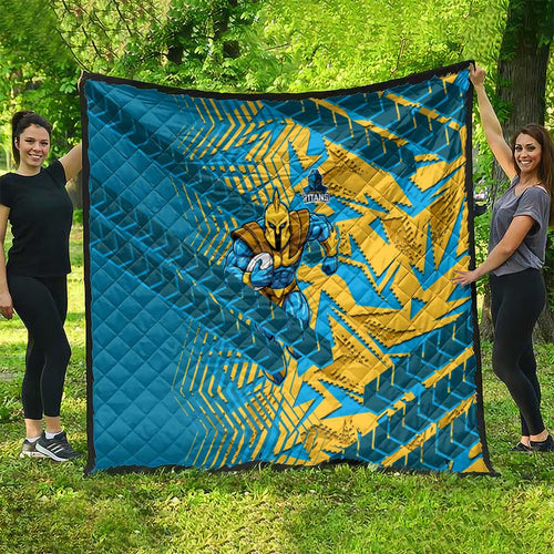 Gold Coast Titans Rugby Quilt Fierce Mascot Geometric Tribal Art