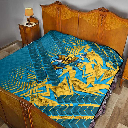 Gold Coast Titans Rugby Quilt Fierce Mascot Geometric Tribal Art