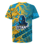 Gold Coast Titans Rugby Rugby Jersey Fierce Mascot Geometric Tribal Art
