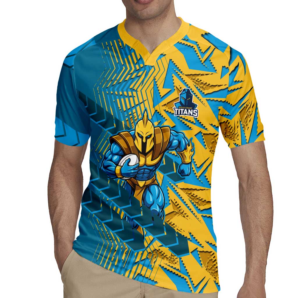 Gold Coast Titans Rugby Rugby Jersey Fierce Mascot Geometric Tribal Art