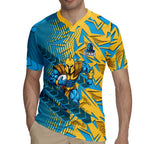 Gold Coast Titans Rugby Rugby Jersey Fierce Mascot Geometric Tribal Art