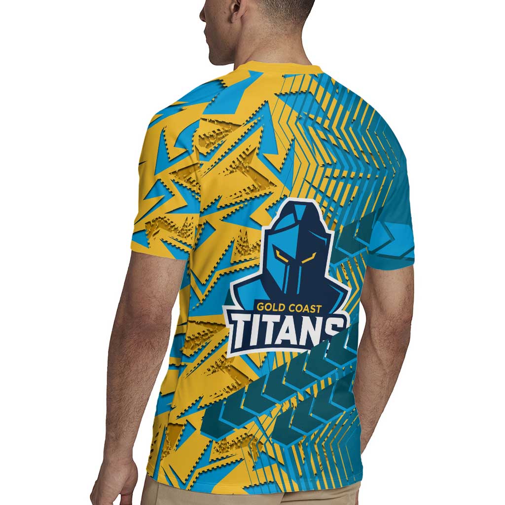 Gold Coast Titans Rugby Rugby Jersey Fierce Mascot Geometric Tribal Art