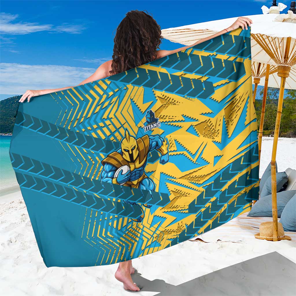 Gold Coast Titans Rugby Sarong Fierce Mascot Geometric Tribal Art