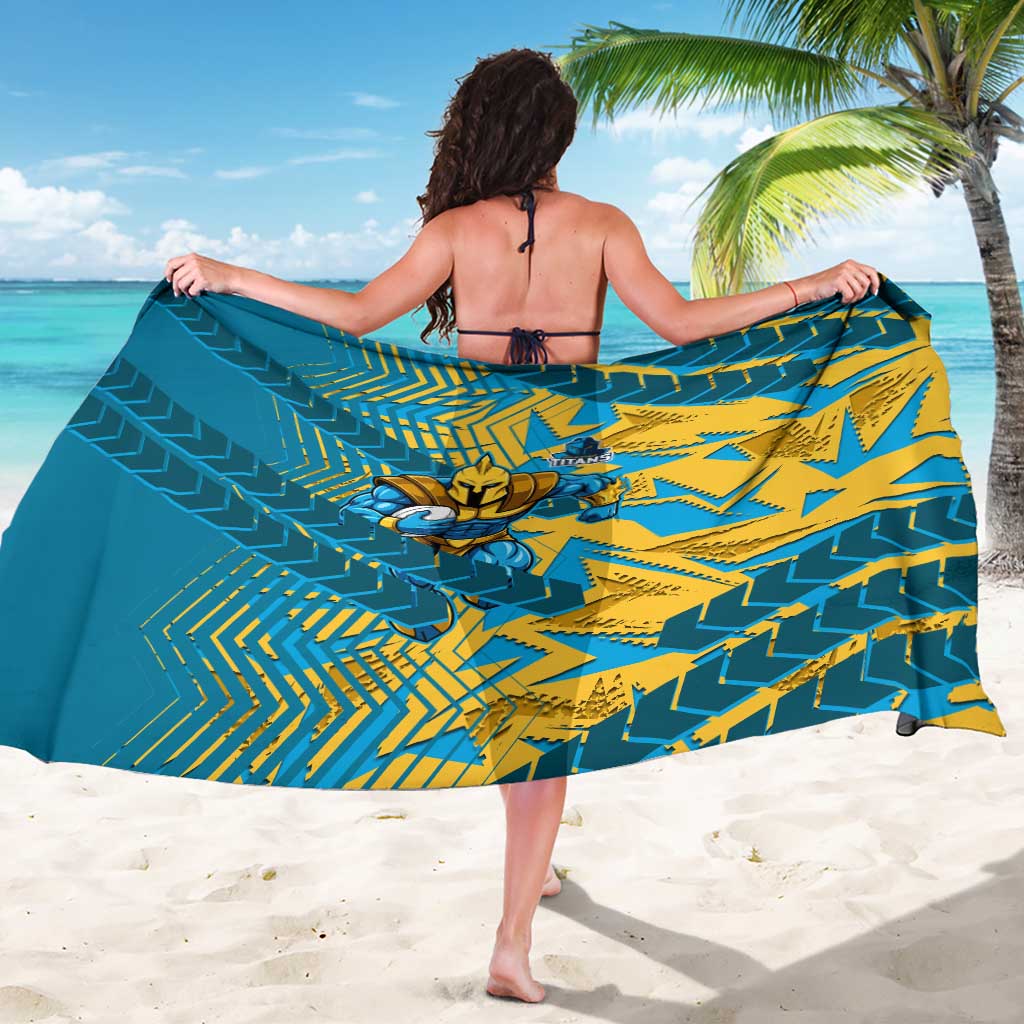 Gold Coast Titans Rugby Sarong Fierce Mascot Geometric Tribal Art