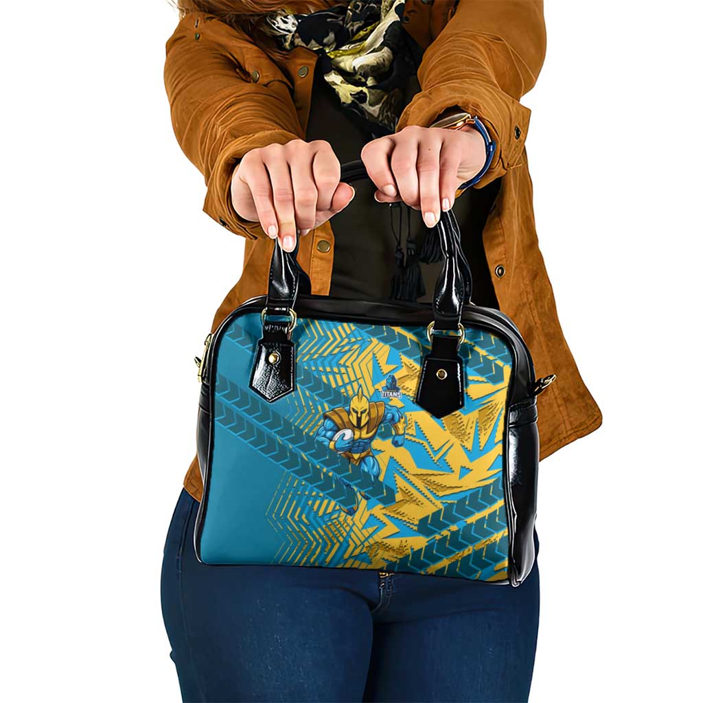 Gold Coast Titans Rugby Shoulder Handbag Fierce Mascot Geometric Tribal Art