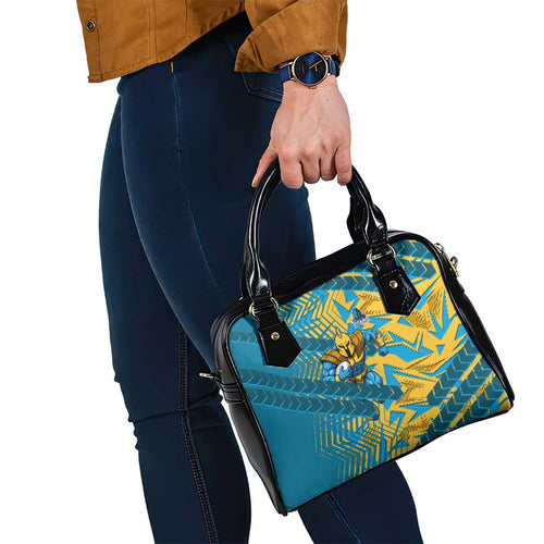 Gold Coast Titans Rugby Shoulder Handbag Fierce Mascot Geometric Tribal Art