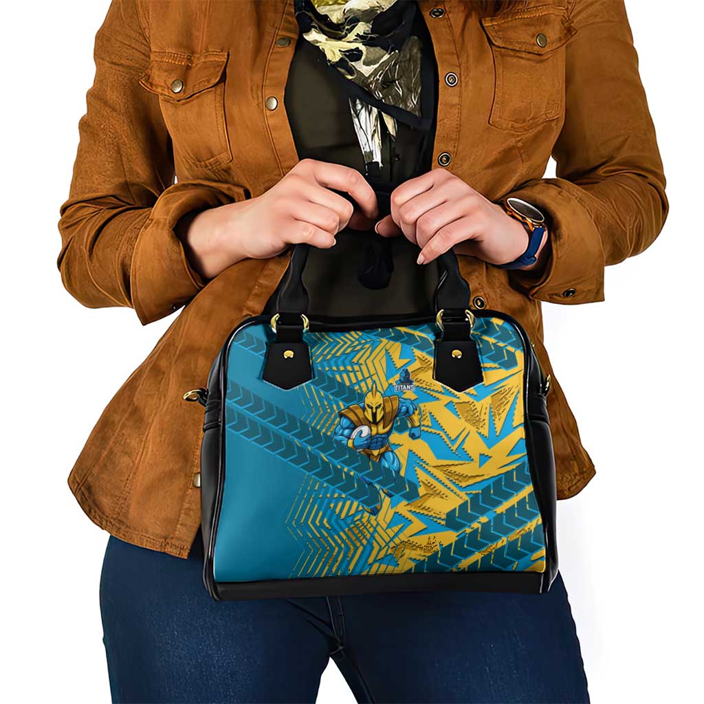 Gold Coast Titans Rugby Shoulder Handbag Fierce Mascot Geometric Tribal Art