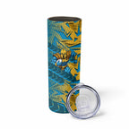 Gold Coast Titans Rugby Skinny Tumbler Fierce Mascot Geometric Tribal Art