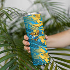 Gold Coast Titans Rugby Skinny Tumbler Fierce Mascot Geometric Tribal Art