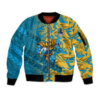 Gold Coast Titans Rugby Sleeve Zip Bomber Jacket Fierce Mascot Geometric Tribal Art