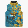 Gold Coast Titans Rugby Sleeveless Puffer Jacket Fierce Mascot Geometric Tribal Art