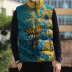 Gold Coast Titans Rugby Sleeveless Puffer Jacket Fierce Mascot Geometric Tribal Art