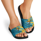 Gold Coast Titans Rugby Slide Sandals Fierce Mascot Geometric Tribal Art