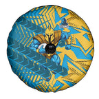 Gold Coast Titans Rugby Spare Tire Cover Fierce Mascot Geometric Tribal Art