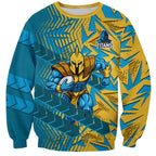 Gold Coast Titans Rugby Sweatshirt Fierce Mascot Geometric Tribal Art