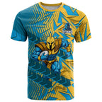 Gold Coast Titans Rugby T Shirt Fierce Mascot Geometric Tribal Art