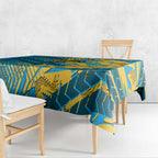 Gold Coast Titans Rugby Tablecloth Fierce Mascot Geometric Tribal Art