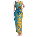 Gold Coast Titans Rugby Tank Maxi Dress Fierce Mascot Geometric Tribal Art