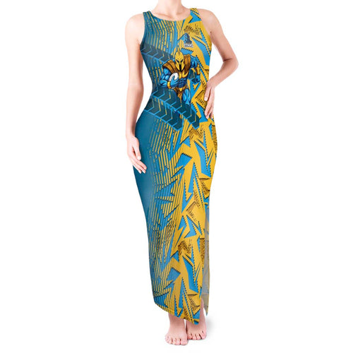 Gold Coast Titans Rugby Tank Maxi Dress Fierce Mascot Geometric Tribal Art