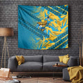 Gold Coast Titans Rugby Tapestry Fierce Mascot Geometric Tribal Art