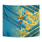 Gold Coast Titans Rugby Tapestry Fierce Mascot Geometric Tribal Art
