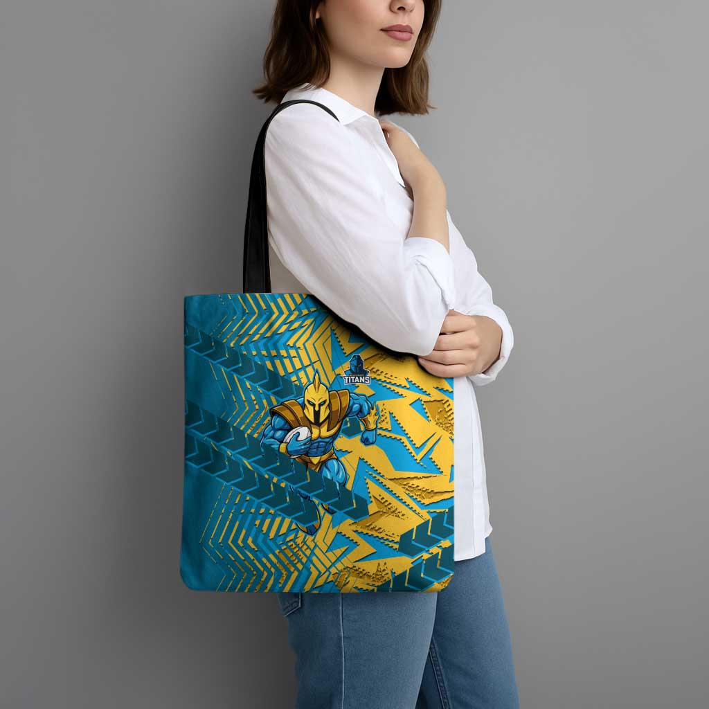 Gold Coast Titans Rugby Tote Bag Fierce Mascot Geometric Tribal Art