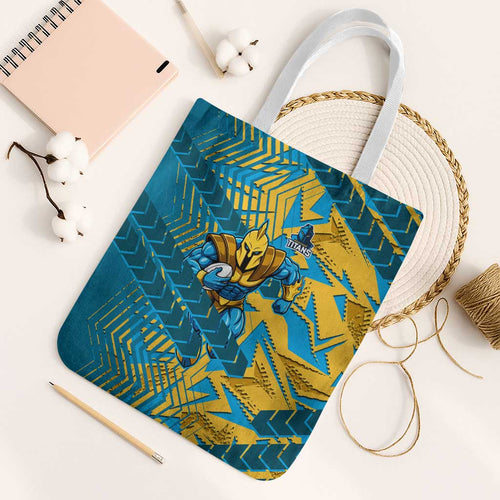 Gold Coast Titans Rugby Tote Bag Fierce Mascot Geometric Tribal Art