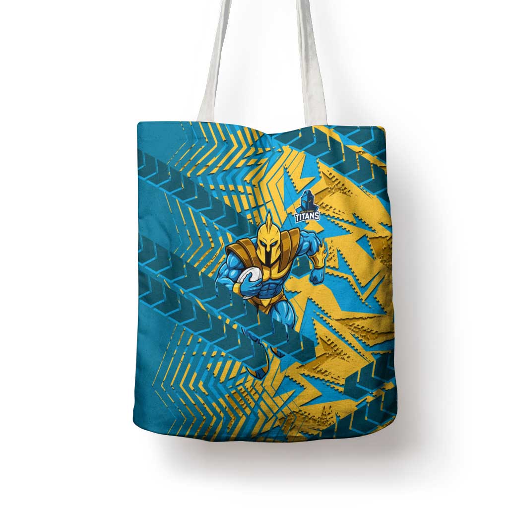Gold Coast Titans Rugby Tote Bag Fierce Mascot Geometric Tribal Art