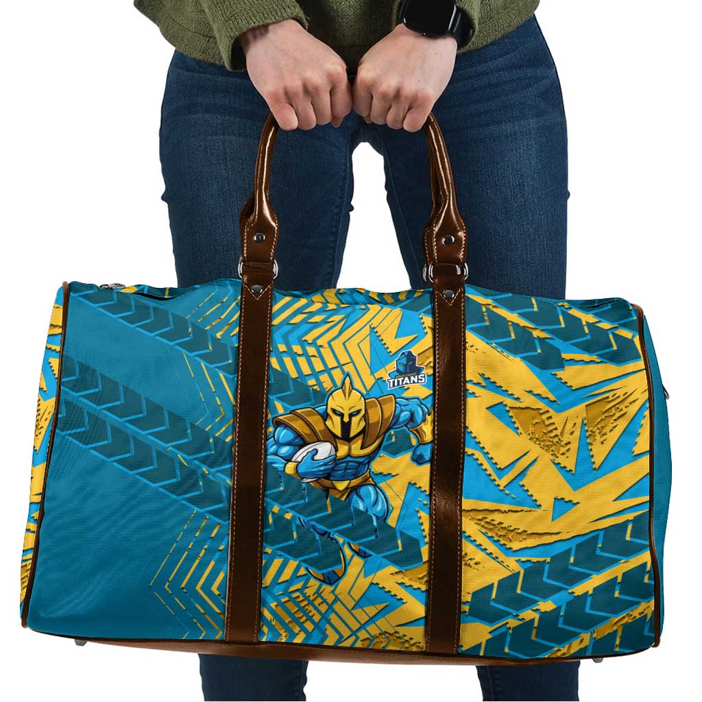 Gold Coast Titans Rugby Travel Bag Fierce Mascot Geometric Tribal Art