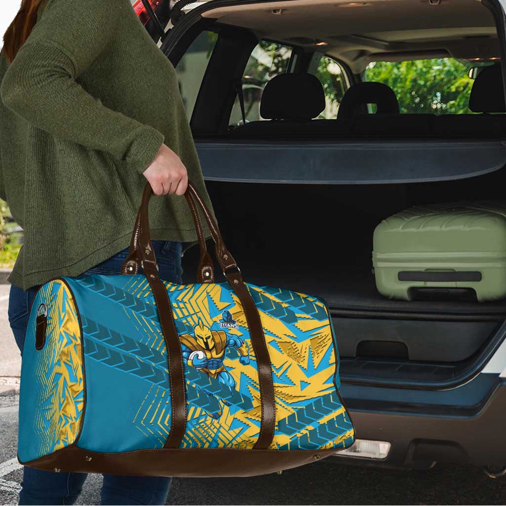 Gold Coast Titans Rugby Travel Bag Fierce Mascot Geometric Tribal Art