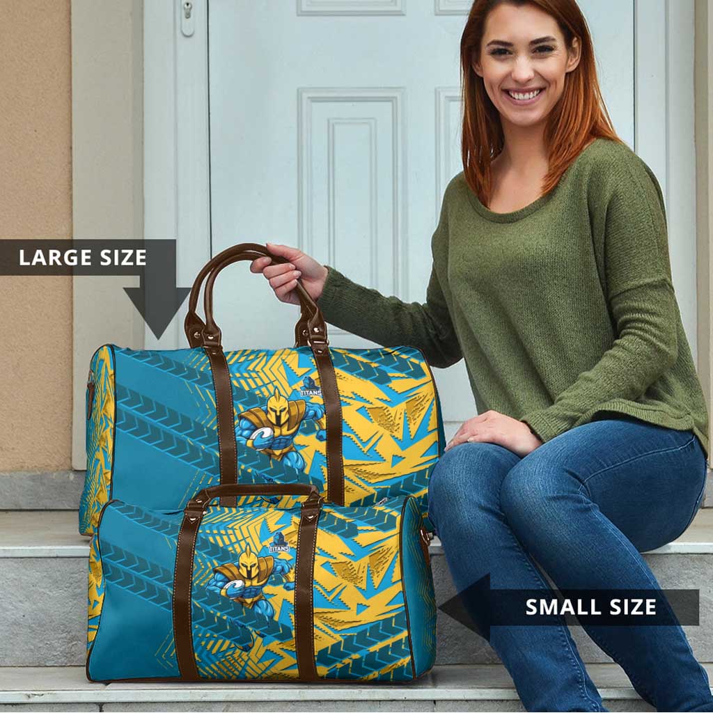Gold Coast Titans Rugby Travel Bag Fierce Mascot Geometric Tribal Art