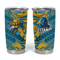 Gold Coast Titans Rugby Tumbler Cup Fierce Mascot Geometric Tribal Art