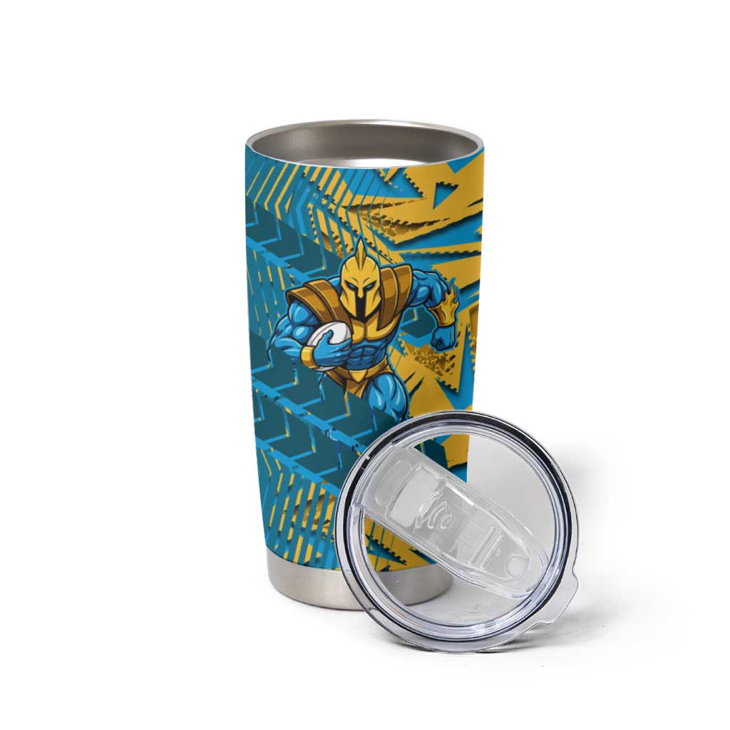 Gold Coast Titans Rugby Tumbler Cup Fierce Mascot Geometric Tribal Art