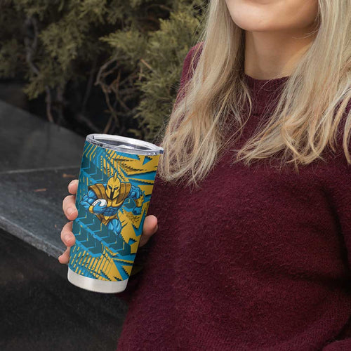Gold Coast Titans Rugby Tumbler Cup Fierce Mascot Geometric Tribal Art