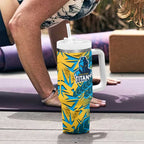 Gold Coast Titans Rugby Tumbler With Handle Fierce Mascot Geometric Tribal Art