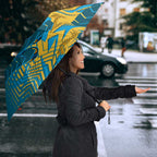 Gold Coast Titans Rugby Umbrella Fierce Mascot Geometric Tribal Art