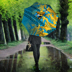 Gold Coast Titans Rugby Umbrella Fierce Mascot Geometric Tribal Art