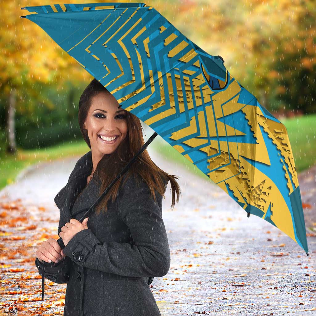 Gold Coast Titans Rugby Umbrella Fierce Mascot Geometric Tribal Art