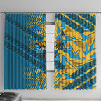 Gold Coast Titans Rugby Window Curtain Fierce Mascot Geometric Tribal Art