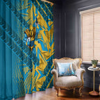 Gold Coast Titans Rugby Window Curtain Fierce Mascot Geometric Tribal Art