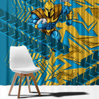 Gold Coast Titans Rugby Window Curtain Fierce Mascot Geometric Tribal Art
