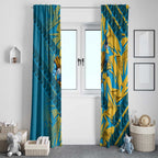 Gold Coast Titans Rugby Window Curtain Fierce Mascot Geometric Tribal Art