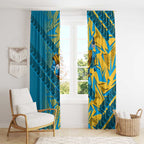 Gold Coast Titans Rugby Window Curtain Fierce Mascot Geometric Tribal Art